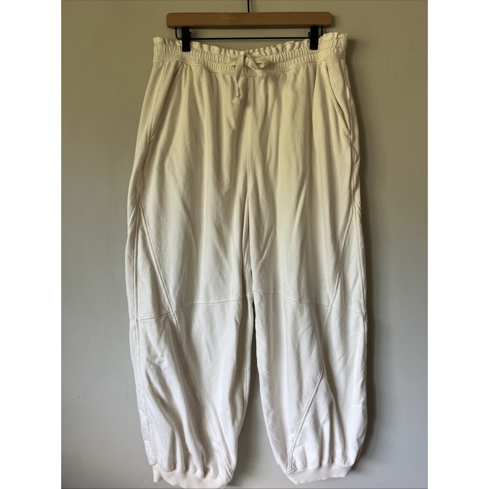 Aerie Barrel Leg Baggy Lounge Pant Size Large L Cream NEW Flowy